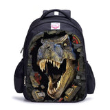 Load image into Gallery viewer, 3D T-Rex Durable Dinosaur Cartoon Travel Backpack School Laptop Daypack Waterproof Bag Black / S