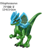 Load image into Gallery viewer, 5‘’ Mini Dinosaur Jurassic Theme DIY Action Figures Building Blocks Toy Playsets Dilophosaurus / Green