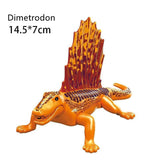 Load image into Gallery viewer, 5‘’ Mini Dinosaur Jurassic Theme DIY Action Figures Building Blocks Toy Playsets Dimetrodon / Orange