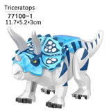 Load image into Gallery viewer, 5‘’ Mini Dinosaur Jurassic Theme DIY Action Figures Building Blocks Toy Playsets Triceratops / Blue