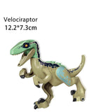 Load image into Gallery viewer, 5‘’ Mini Dinosaur Jurassic Theme DIY Action Figures Building Blocks Toy Playsets Velociraptor / Gray