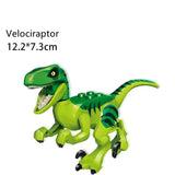 Load image into Gallery viewer, 5‘’ Mini Dinosaur Jurassic Theme DIY Action Figures Building Blocks Toy Playsets Velociraptor / Green