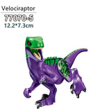 Load image into Gallery viewer, 5‘’ Mini Dinosaur Jurassic Theme DIY Action Figures Building Blocks Toy Playsets Velociraptor / Purple