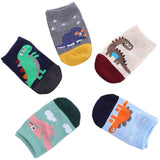 Load image into Gallery viewer, 5PCS Set of Various Types Dinosaur Cartoon Children&#39;s Non-Slip Knitting Cotton Socks
