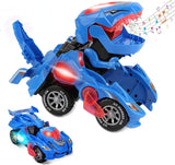 Load image into Gallery viewer, Automatic Electric Dinosaur Transforming Car Truck with Music and LED Light Transform Car Toy Gift for Kids Boys Girls Blue / Race Car