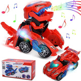 Load image into Gallery viewer, Automatic Electric Dinosaur Transforming Car Truck with Music and LED Light Transform Car Toy Gift for Kids Boys Girls Red / Race Car