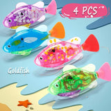 Load image into Gallery viewer, Baby Bath Toys Fish for Kids Lighting Electric Tub Toys Swimming Fish Clownfish Turtle Goldfish / 4PCS-Random Color