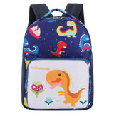 Load image into Gallery viewer, Cute Dinosaur Pattern Durable School Backpack Daypack Book Bag for Children Dark Blue / S
