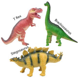 Load image into Gallery viewer, Different Types of Dinosaurs with Sound T Rex Triceratops Stegosaurus Model Toy for Kids 3 pcs-C