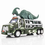 Load image into Gallery viewer, Dinosaur Capture Storage Carrier Alloy Metal Truck Vehicle Car Toy Set with Light and Sound Deep Green / Parasaurolophus