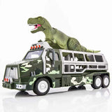 Load image into Gallery viewer, Dinosaur Capture Storage Carrier Alloy Metal Truck Vehicle Car Toy Set with Light and Sound Deep Green / T-Rex