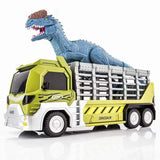 Load image into Gallery viewer, Dinosaur Capture Storage Carrier Alloy Metal Truck Vehicle Car Toy Set with Light and Sound Light Green / Dilophosaurus
