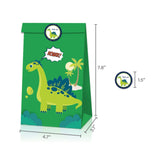 Load image into Gallery viewer, Dinosaur Paper Gift Bag with Sticker for Kraft Paper Christmas Gift Bags for Goodie Cookie Candy
