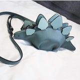 Load image into Gallery viewer, Fashion Stegosaurus Bag Dinosaur Shape Shoulder Bag PU Leather Rivet Purses Handbag Blue-Stegosaurus