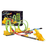 Load image into Gallery viewer, Kids Alloy Pull Back Toy Dinosaur Assemble Track Slot Car Racing Catapult Roller Coaster Toy