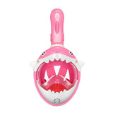 Load image into Gallery viewer, Kids Full Face Snorkel Mask Dinosaur Shark Hippo Snorkeling Equipment Pink Shark