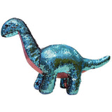 Load image into Gallery viewer, Sequin Stuffed Plush Sparkle Dinosaur Brachiosaurus Toy with Reversible Glitter