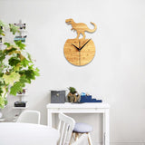 Load image into Gallery viewer, Wood Wall Clock Dinosaur T Rex Triceratops Quartz Clock Decoration for Kids Room