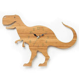 Load image into Gallery viewer, Wood Wall Clock Dinosaur T Rex Triceratops Quartz Clock Decoration for Kids Room Wood T Rex