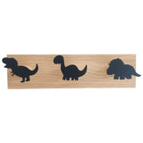 Load image into Gallery viewer, Wooden Dinosaur Wall Hooks Coat Hooks Wall Decoration for Kids Room Black