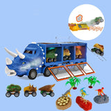 Load image into Gallery viewer, Dinosaur Toy Triceratops Truck with Pull Back Cars and Figures Storage Carrier Truck 13 Pcs Blue