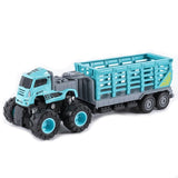 Load image into Gallery viewer, Carrier Truck Transport Car Trailer Toy Construction Vehicle Set with Dinosaur Figures Pull Back Cars Blue Fence Trailer / None