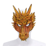 Load image into Gallery viewer, 3D PU Dinosaur Dragon Mask Halloween Party Props Costumes Decoration Yellow