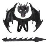 Load image into Gallery viewer, Dinosaur Halloween Costume with Mask Wing Tail Cosplay T Rex Performance Props Black