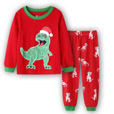 Load image into Gallery viewer, Kids Dinosaur Pajamas Set Christmas Theme Printed Soft Sleepwear Holiday Pjs A / 2T