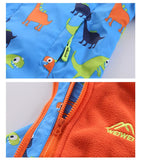 Load image into Gallery viewer, 3 in 1 Kids Dinosaur Winter Jacket Detachable Waterproof Windbreaker Hiking Ski Suit 4-8 Years Old